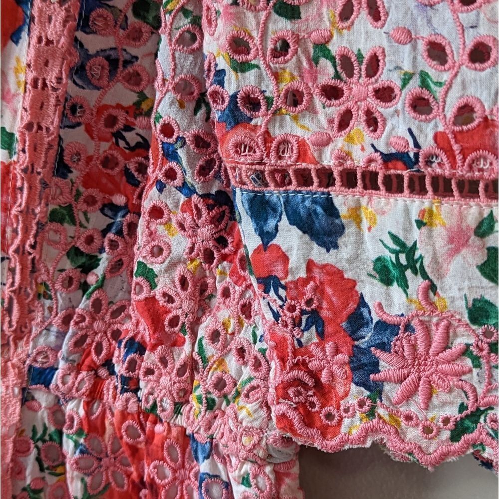LoveShackFancy Novalie Crochet‎ Embroidered Eyelet Cotton Floral Dress sz… - Picture 13 of 16